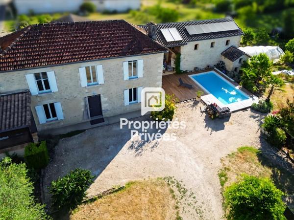 Maison en pierre de 185 m² avec piscine, dépendance et parc arboré  à 10 min de Marmande