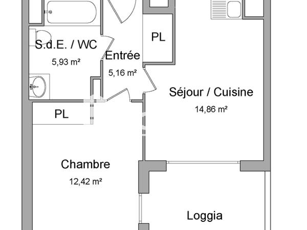Location Appartement 2 pièces 38.37 m² - 265 CHEMIN DU PERE ETERNEL Hyeres 83400
