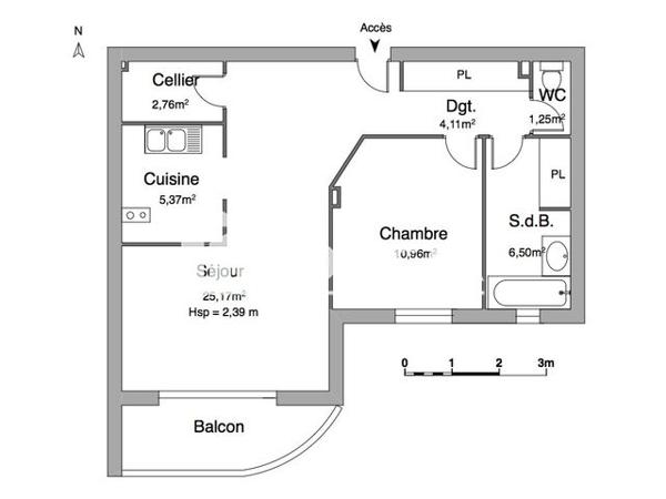 Location Appartement 2 pièces 56.12 m² - 8 RUE HENRI BECQUEREL Beziers 34500