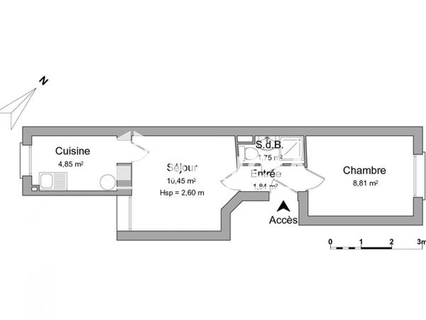 Location Appartement 2 pièces 27.7 m² - 14 RUE DU GENERAL CUSTINES Nancy 54000