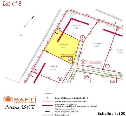 Terrain de 446 m² viabilisée (lot 8) – Le Puy
