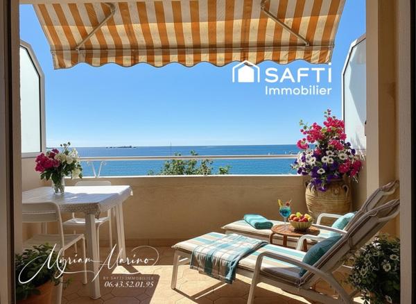 FRÉJUS PLAGE – Dernier étage,  2 pièces en Duplex avec terrasse et vue mer panoramique.