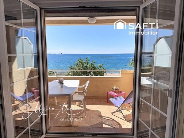 FRÉJUS PLAGE – Dernier étage,  2 pièces en Duplex avec terrasse et vue mer panoramique.
