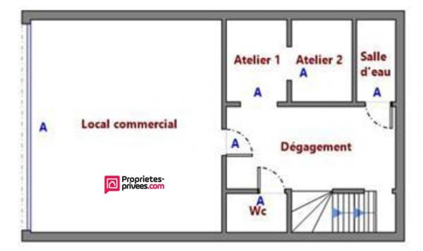 Immeuble de 94 m² avec commerce et logement 3 pièces et 2 chambres