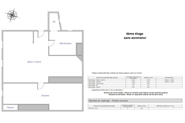 Appartement T2 à vendre  2 pièces - 40 m 2   PARIS  - 75006