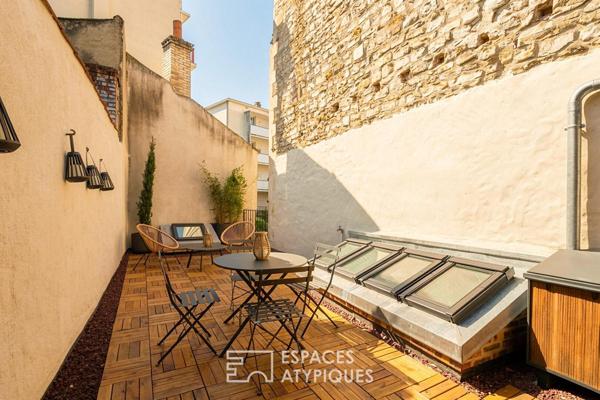 Maison de ville en duplex avec terrasse, quartier Magenta