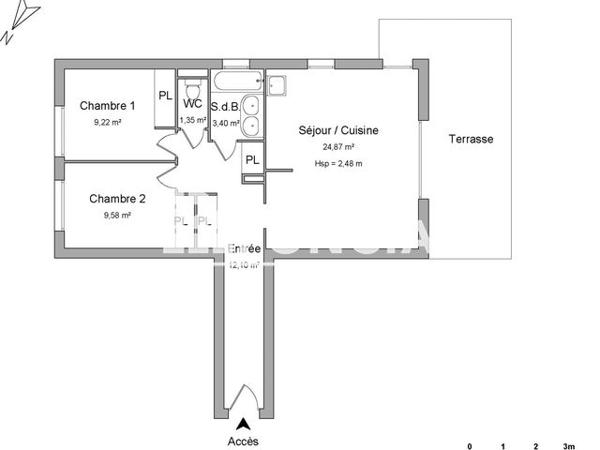Location Appartement 3 pièces 60.52 m² - 3 RUE DE LA BISQUINE Blainville Sur Orne 14550