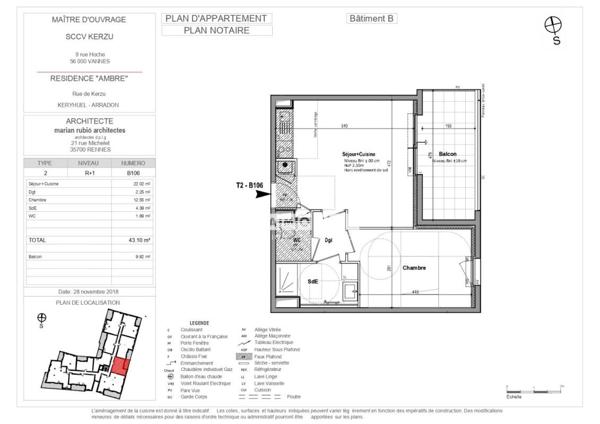 Appartement à louer 2 pièces - 43 m²