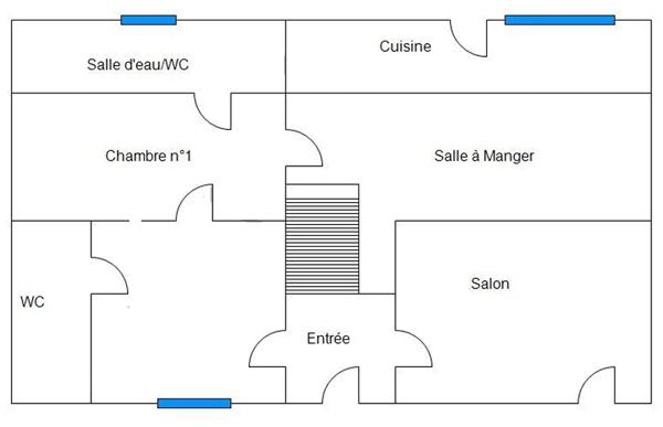 Quartier de la Mairie. Maison 97m² sur une parcelle de 333m²