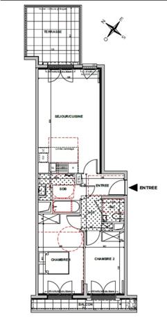 appartement T3 neuf à vendre COLOMBES 92, surface hab 60,79 m2 + balcon et terrasse 14,70 m2 + park s-sol