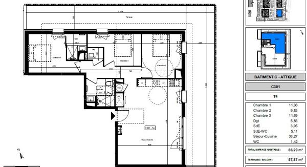 A vendre Programme neuf VEFA Appartement T4 Saint Pierre Du Mont terrasse parking ascenseur