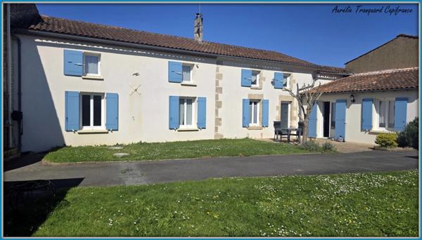 Maison à vendre 6 pièces proche de AULNAY (17), vie PLAIN PIED avec DEPENDANCE environ 100m²