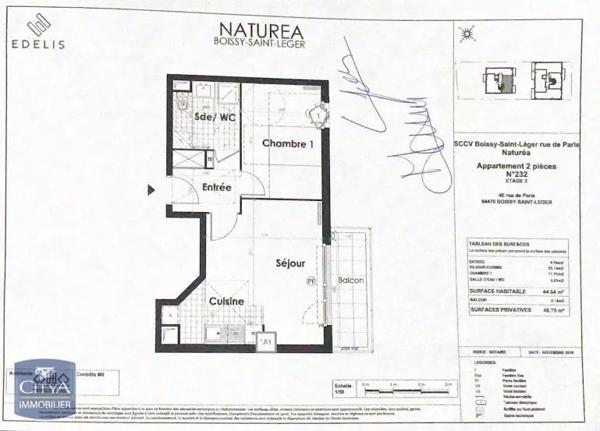 Appartement à louer 2 pièces 43m² Boissy-Saint-Léger (94470)