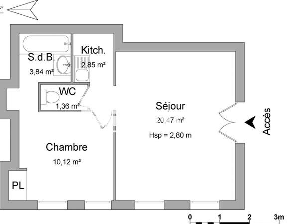 Location Appartement 2 pièces 38.64 m² - PORTE 3 Niort 79000