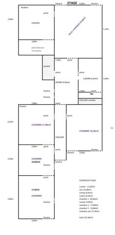 Dpt Vosges (88), à vendre RAMBERVILLERS immeuble T15 de 280 m2 à rénover en 5 ou 6 appartements avec cour