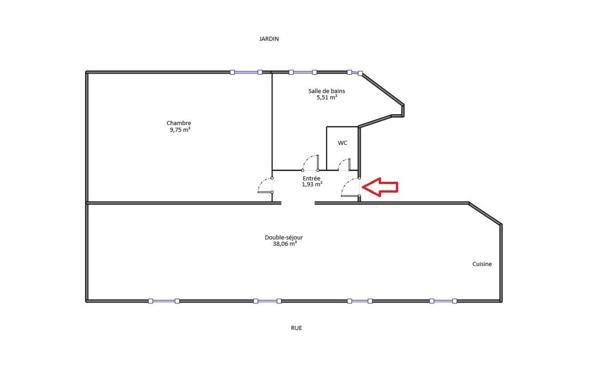 Appartement à vendre    3 pièces • 56,19 m2 Paris 14