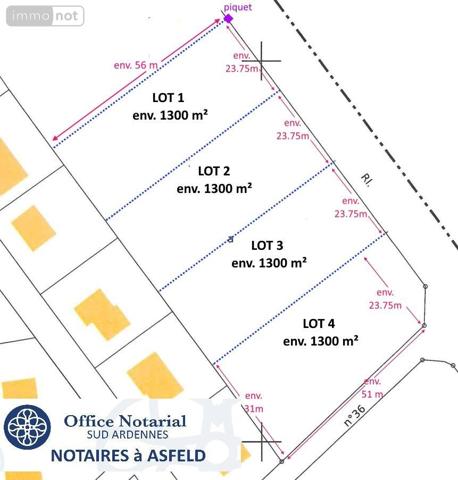 Terrain à Batir à vendre à Asfeld dans les Ardennes (08190), ref : 021/1764