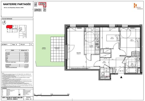 Appartement à vendre 3 pièces 65 m² Nanterre