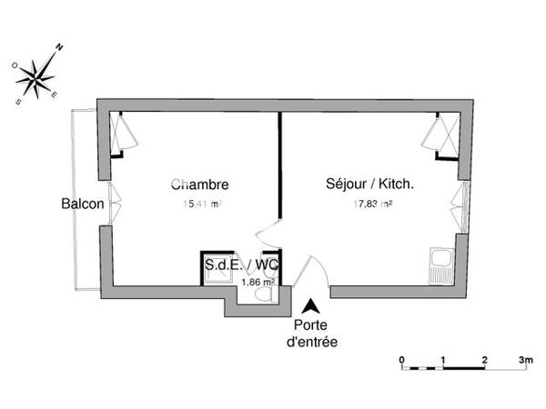 Location Appartement 2 pièces 35.1 m² - 17 RUE ARISTIDE BRIAND Limoges 87000
