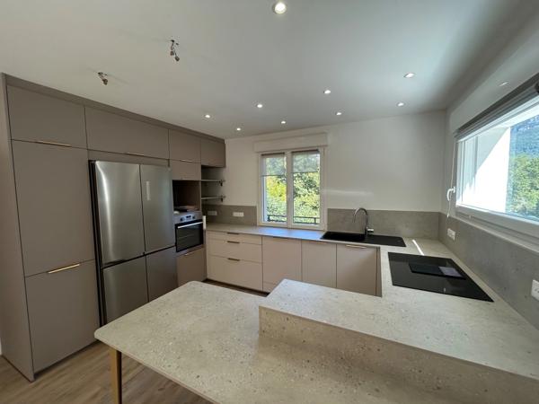 viviers du lac maison 7 pièces 158 m2 env + T2 loué + 2 garages avec terrain de 2500 m2 environ.