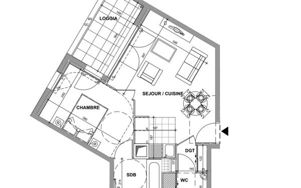Appartement à vendre    2 pièces • 43,65 m2 Palaiseau