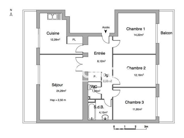 Location Appartement 4 pièces 90.4 m² - 5 PLACE PIERRE BOULOT Bagnols Sur Ceze 30200