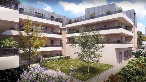 Studio neuf à vendre BOIS GUILLAUME 76230, surface habitable 26.73 m2 + balcon 18.56 m2