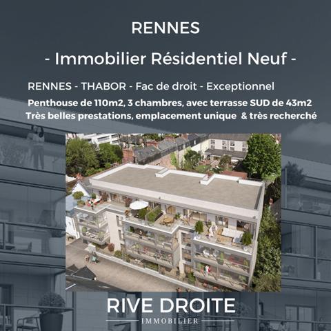 Rennes (35000) RENNES THABOR - EXCEPTIONNEL - Appartement dernier etage - terrasse