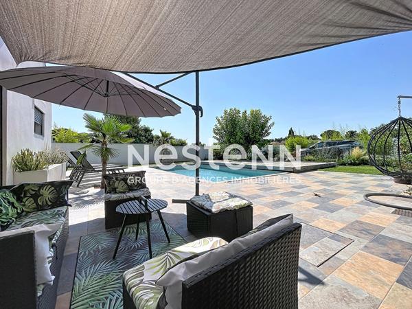 Villa rénovée de 160m2 habitables, 5 pièces, 3 chambres dont 1 de plain-pied, piscine 4x8m, terrain détachable constructible