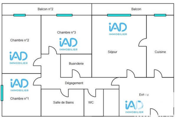 Appartement à vendre 4 pièces 79 m² Cergy