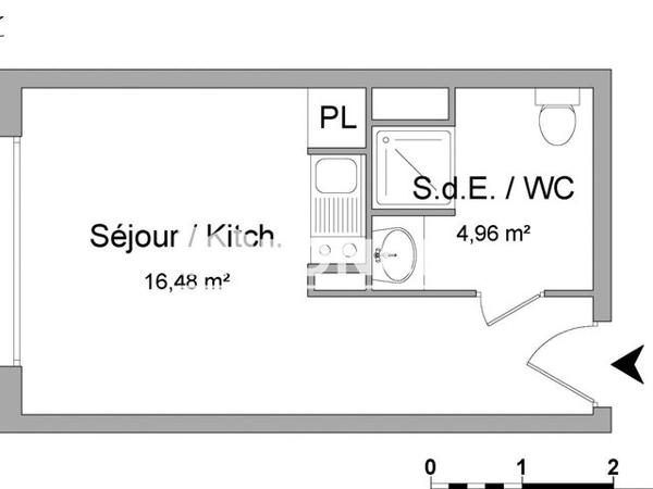 Location Studio 21.44 m² - 299 / 299 BIS ROUTE DE GENAS Villeurbanne 69100