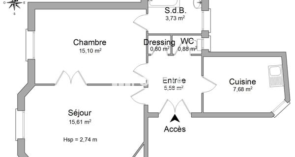 Location Appartement 2 pièces 49.38 m² - Paris 75018