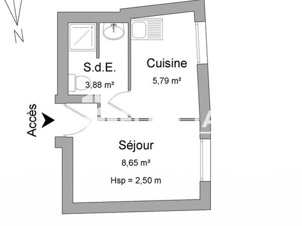 Location Studio 18.32 m² - 75 RUE DE BOURGOGNE Vienne 38200