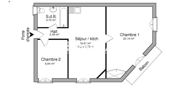 Location Appartement 3 pièces 55.78 m² - Melun 77000