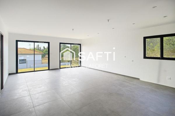 Maison neuve T4 de 105 m² à Fitou sur un terrain de 508 m² avec un grand sous-sol et vue sur l'étang