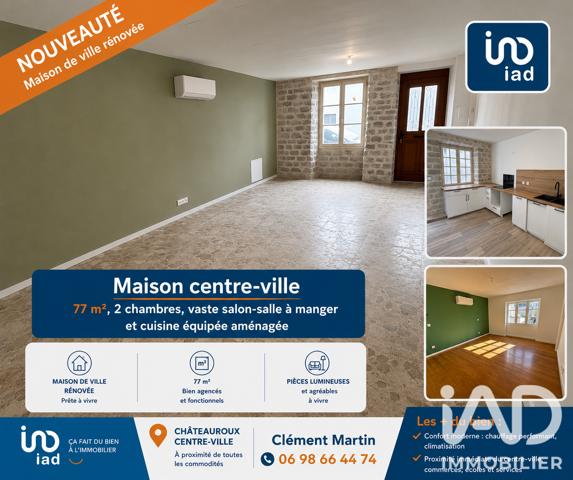 Maison à vendre 4 pièces 77,5 m² Châteauroux