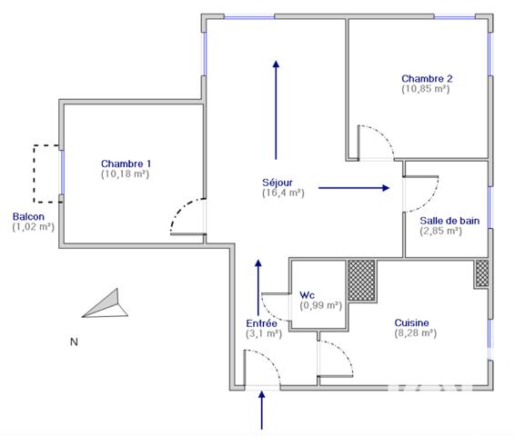 Appartement à vendre 3 pièces 52,65 m² Suresnes
