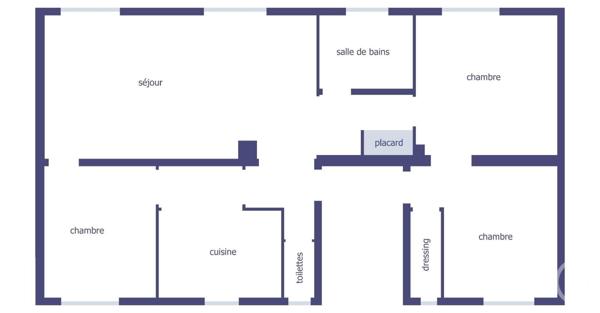 Appartement F4 à vendre  5 pièces - 88,30 m2 PARIS - 75019