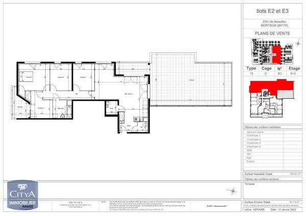 Appartement à louer 5 pièces 108.4m²