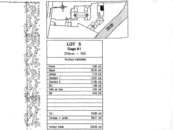 Coulommiers (77120) Appart 63m² F3 - RDC avec Terrasse, Jardin, Parking à Coulommiers