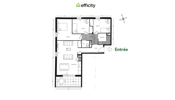 Appartement 4 pièces - 79 m² Exclusivité efficity