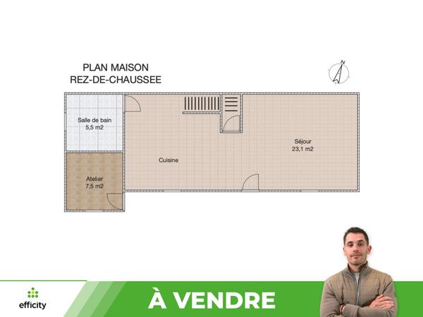 Maison 4 pièces - 54 m² Exclusivité efficity