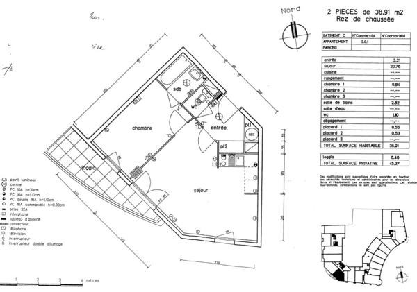 Appartement ERMONT - MEUBLE - 2 pièces - 38,96 m²