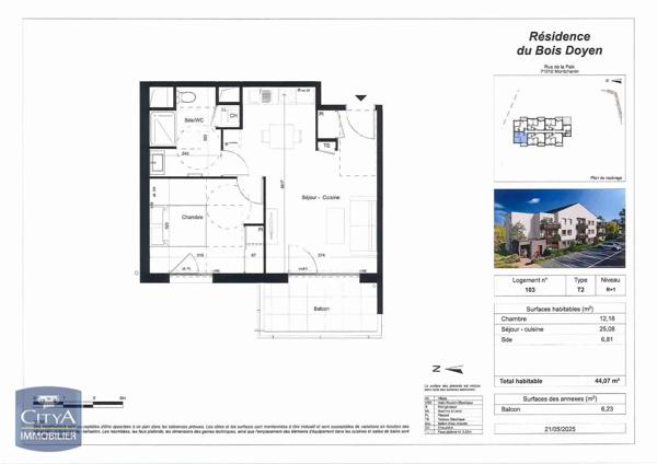 Appartement à vendre 2 pièces 44.07m² Montchanin (71210)