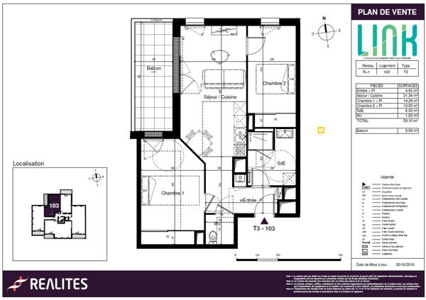 SAINT HERBLAIN T3 RECENT AVEC TERRASSE,  
St herblain 44800