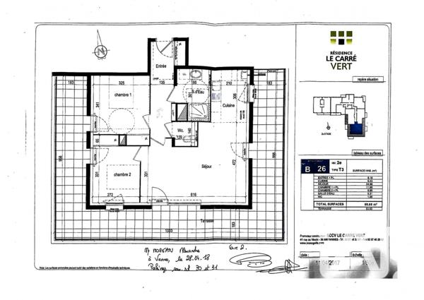 Appartement à vendre 3 pièces 69 m² Plescop