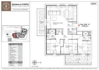 Appartement T4 à vendre  4 pièces - 73,38 m2 PATRIMONIO - 202