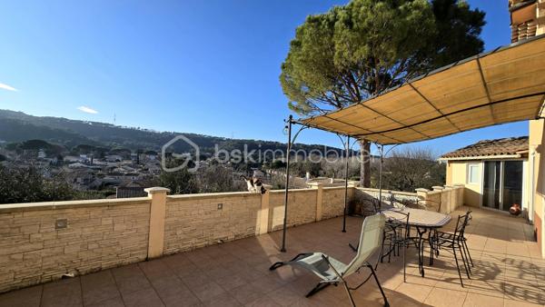Dans un secteur prisé de Bagnols-sur-Cèze (30200), proche des commodités, venez découvrir cette villa T6 de plus de 156m² avec une vue dégagée, chambres en RDC, spa, piscine, pool house, le tout sur un terrain de 1136m². 
La maison est composée comme suit : 
Au RDC :
- Un salon/séjour avec cuisine donnant sur une magnifique terrasse avec VUE
- Deux chambres dont une avec dressing
- Une salle d'eau 
- Un WC indépendant
- Un cellier 
- Une pièce avec spa
À l'étage : 
- Deux chambres donnant sur une autre terrasse 
- Une salle de bains avec WC 
Côté extérieur, profitez d'un jardin entretenu avec soin, piscine 7,5x3,5 chauffée avec une pompe à chaleur et pool house, 
Menuiseries en double vitrage pvc et aluminum, chauffage au sol, portail électrique et poêle à granulés. 
Pour plus d'informations et demande de visite, n'hésitez pas à contacter Colline RIGAUT au O7 69 77 44 19
