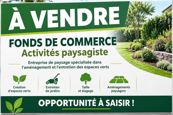 fonds de commerce et matériels, activité paysagiste