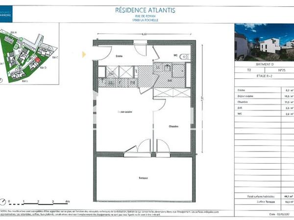 Location Appartement 2 pièces 44.1 m² - ATLANTIS D25 - 28 RUE DE ROYAN La Rochelle 17000